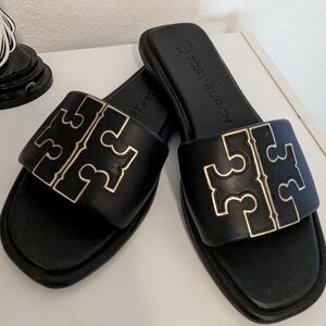Tory Burch Black Genuine Leather Sandals
